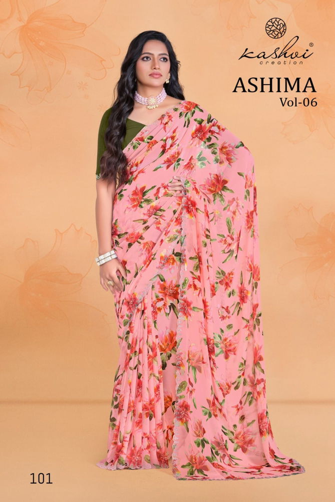 Ashima Vol 6 By Kashvi Georgette Daily Wear Sarees Wholesale Online
